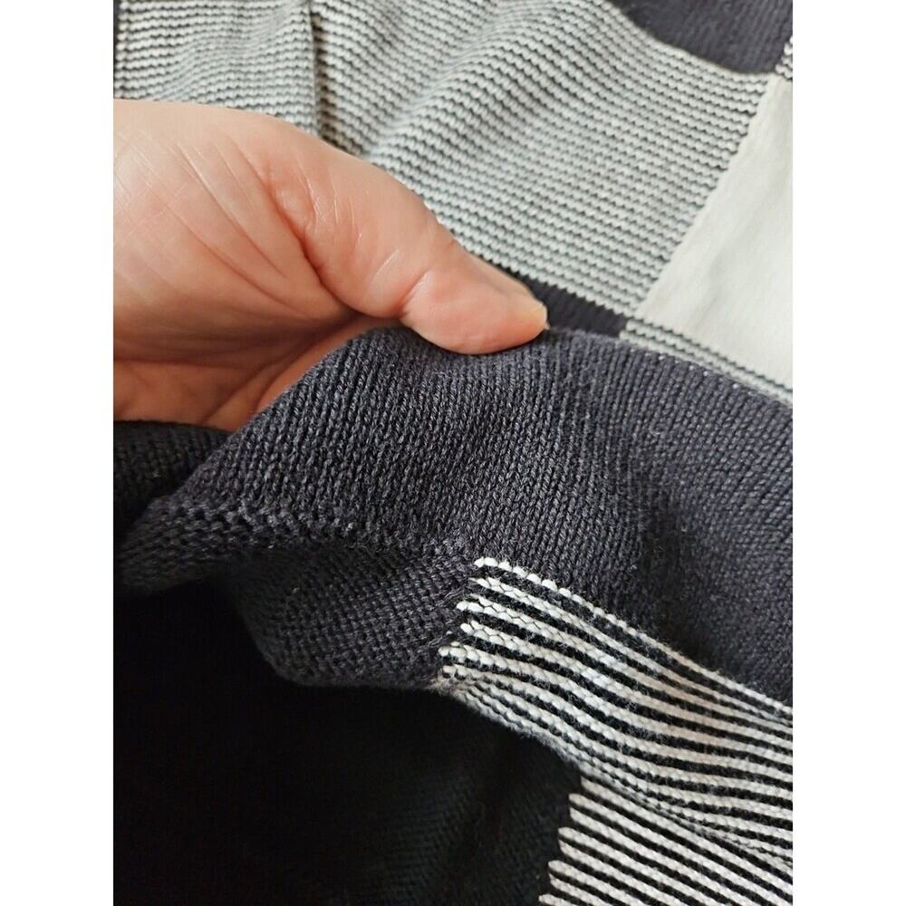 Liz Claiborne Lizwear Women's Size XL Black/ White Patchwork Sweater Heavyweight - Picture 5 of 10